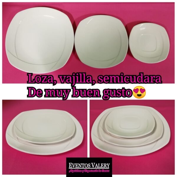 Platos  extendidos chicos semi cuadrados  Blancos para postre o café