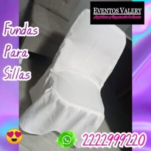 Funda para silla metalica acojinada color blanco