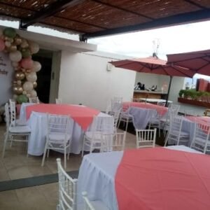 Cubremantel  para mesa color coral