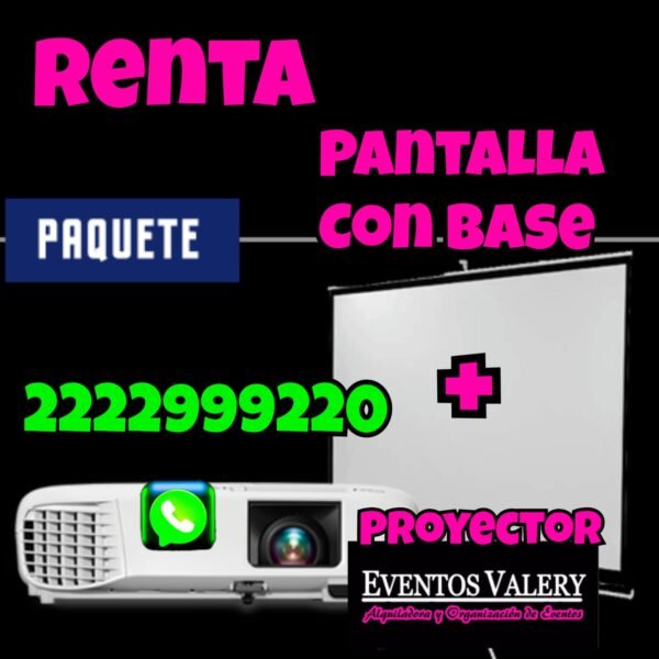 Proyector con pantalla
