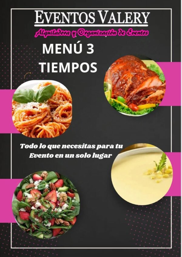 Banquete 3 tiempos 50 personas